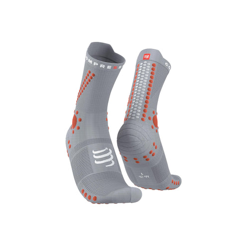 Compressport Pro Racing Socks V4.0 Trail Crew Alloy/Orengeade