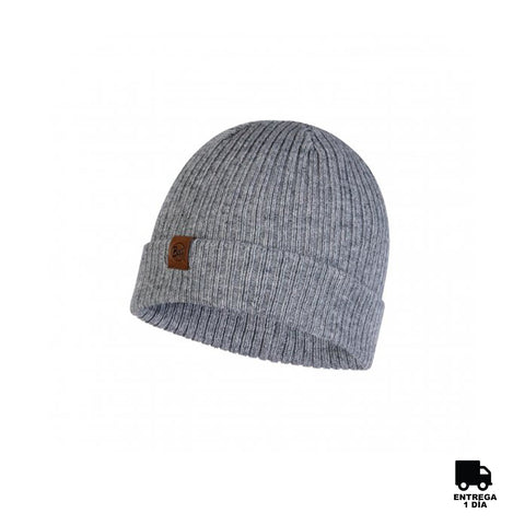 Buff Knitted Hat Kort Light Grey-